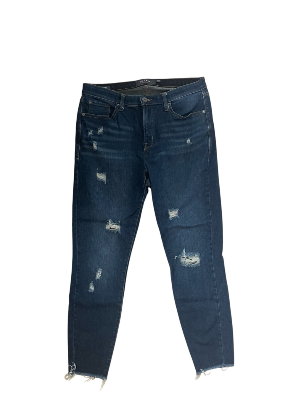 C6- Classic Women’s Sky High skinny 14R Dark Blue Ripped Jeans